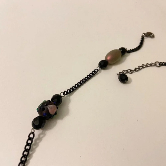 Long Beaded Dark  Tone Necklace Multicolor 44 Inch Length Costume Jewelry - Picture 8 of 11